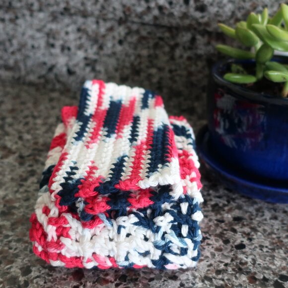 Multicolored Crochet Dish Drying Mats 100% Cotton Kitchen - Picture 3 of 10